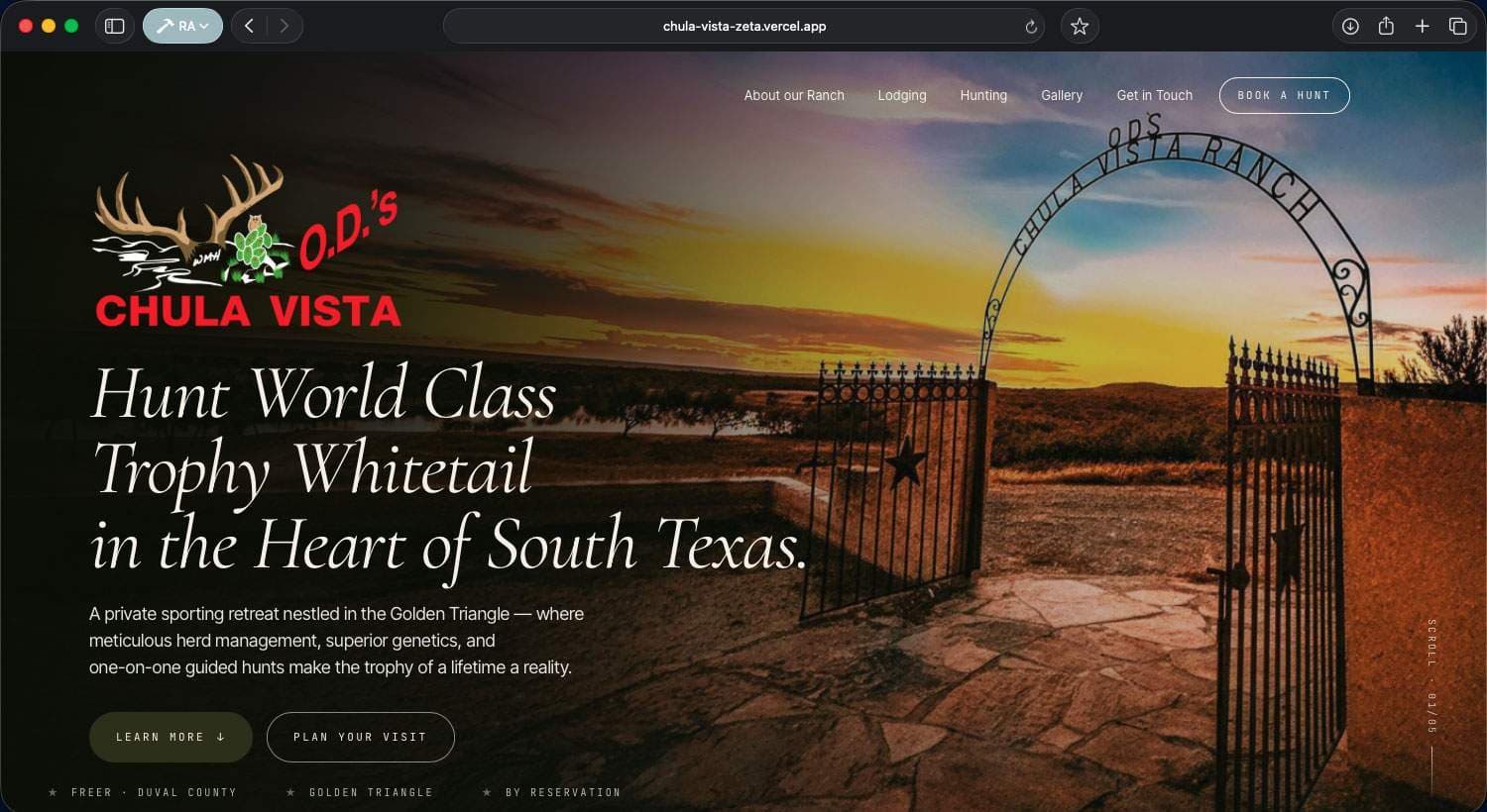 O.D.'s Chula Vista Ranch — South Texas hunting ranch site